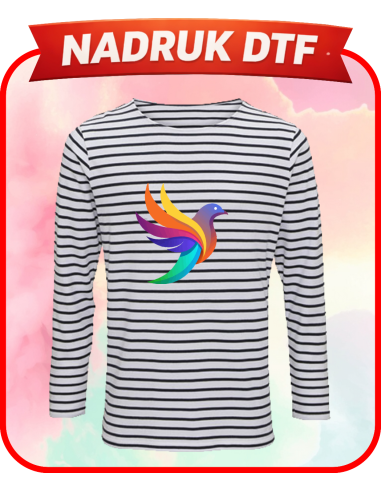 Męski Long Sleeve odzież reklamowa DTF logo trwały nadruk pełny kolor