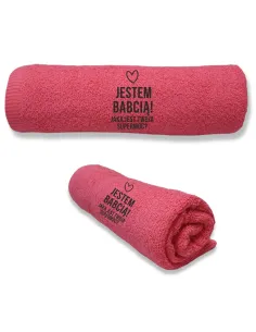 Ręcznik z Twoim Haftem Prezent dla Super Babci z Haftem