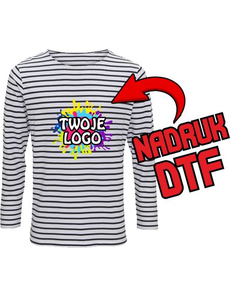 Męski Long Sleeve firmowa PERSONALIZACJA NADRUK DTF Twoja grafika 10 SZT