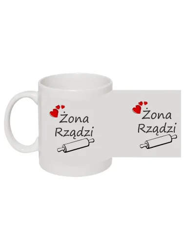 Zestaw Kubków – Żona Rządzi Mąż Wymiata Gotowy Projekt