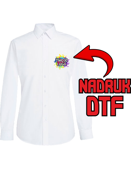 Męska koszula slim fit ODZIEŻ REKLAMOWA NADRUK DTF Logo grafika 20sztuk