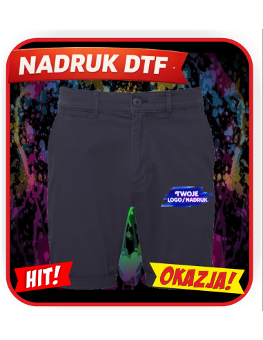 Męskie spodenki odzież reklamowa DTF logo trwały nadruk pełny kolor