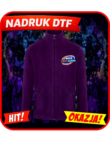 Męska bluza z polaru odzież reklamowa DTF logo trwały nadruk pełny kolor