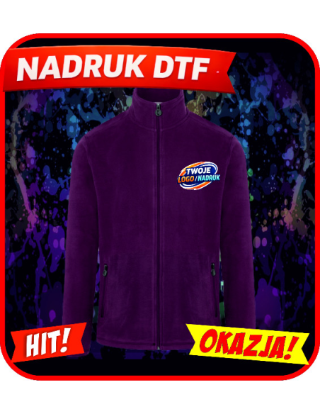 Męska bluza z polaru odzież reklamowa DTF logo trwały nadruk pełny kolor