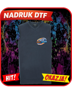 Męski sweter bez rękawów odzież reklamowa DTF logo trwały nadruk pełny kolor