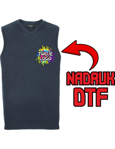 Męski sweter bez rękawów ODZIEŻ REKLAMOWA NADRUK DTF Logo grafika 20sztuk