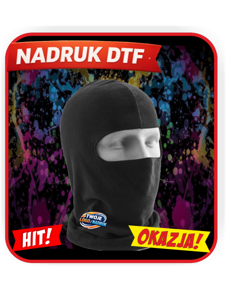 Kominiarka odzież reklamowa DTF logo trwały nadruk pełny kolor