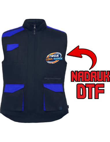 Kamizelka wielokieszeniowa ODZIEŻ REKLAMOWA NADRUK DTF Logo grafika 20sztuk