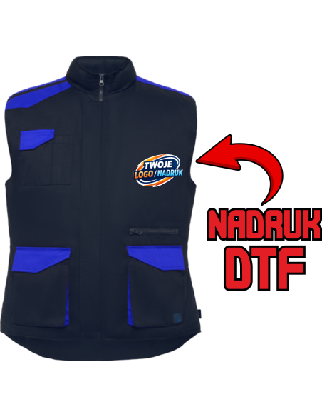 Kamizelka wielokieszeniowa ODZIEŻ REKLAMOWA NADRUK DTF Logo grafika 20sztuk