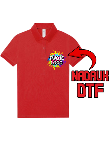 Damskie Polo ODZIEŻ REKLAMOWA NADRUK DTF Logo grafika 20sztuk