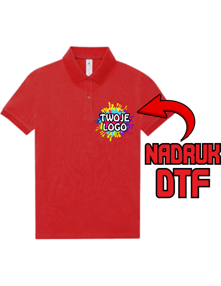Damskie Polo ODZIEŻ REKLAMOWA NADRUK DTF Logo grafika 20sztuk