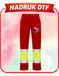 Spodnie odblaskowe firmowa PERSONALIZACJA NADRUK DTF Twoja grafika 10 SZT