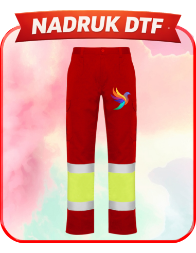 Spodnie odblaskowe firmowa PERSONALIZACJA NADRUK DTF Twoja grafika 10 SZT