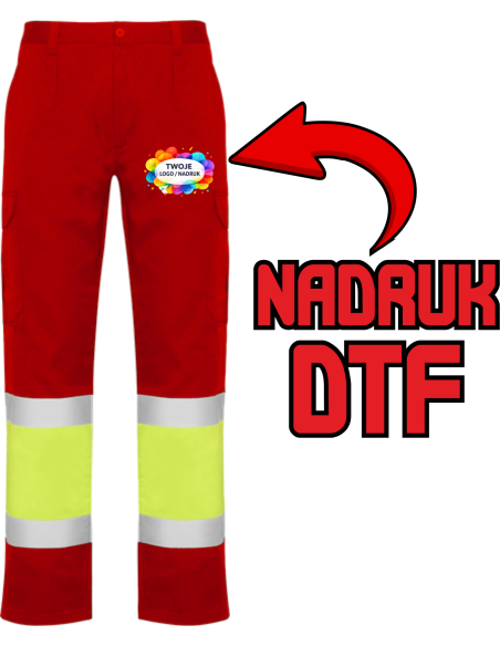 Spodnie odblaskowe ODZIEŻ REKLAMOWA NADRUK DTF Logo grafika 20sztuk