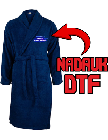 Organiczny szlafrok ODZIEŻ REKLAMOWA NADRUK DTF Logo grafika 20sztuk