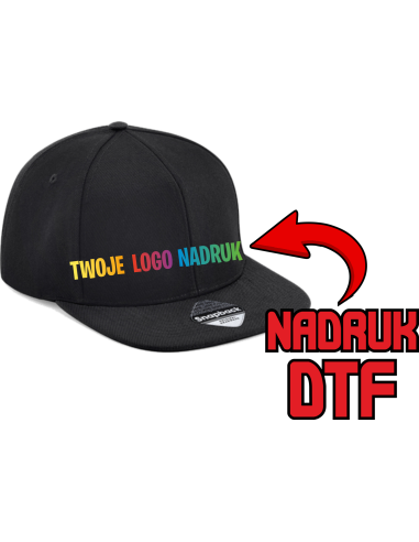 Czapka z płaskim daszkiem ODZIEŻ REKLAMOWA NADRUK DTF Logo grafika 20sztuk