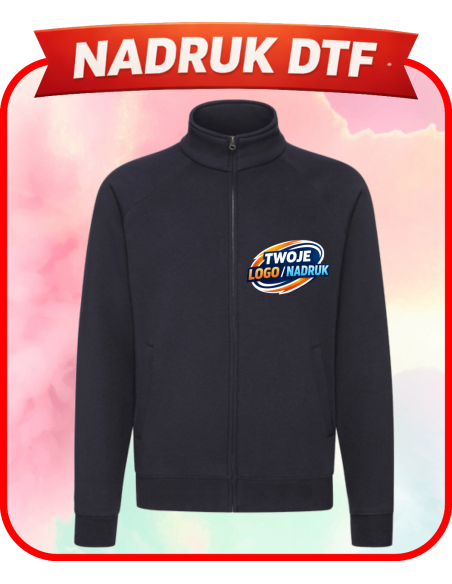 Bluza ze stójką odzież reklamowa DTF logo trwały nadruk pełny kolor