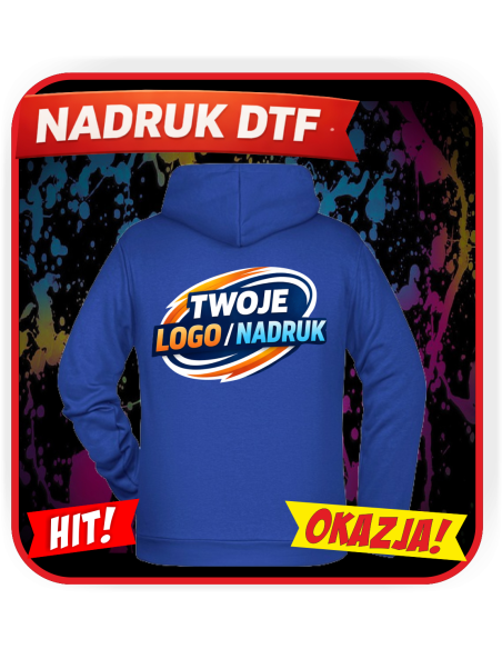 Bluza z kapturem firmowa PERSONALIZACJA NADRUK DTF Twoja grafika 10 SZT