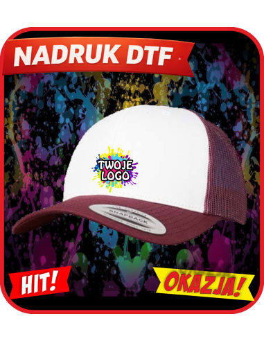Czapka z daszkiem odzież reklamowa DTF logo trwały nadruk pełny kolor