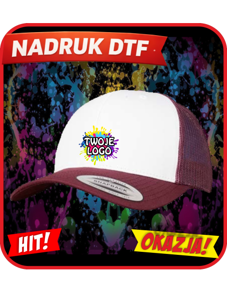 Czapka z daszkiem odzież reklamowa DTF logo trwały nadruk pełny kolor