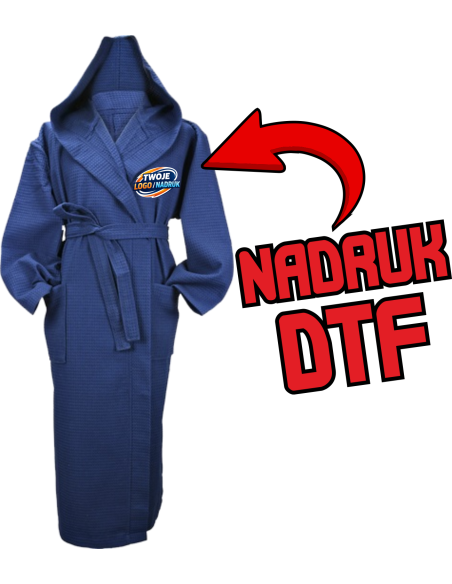 Szlafrok z kapturem ODZIEŻ REKLAMOWA NADRUK DTF Logo grafika 20sztuk