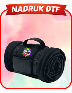 Koc polarowy z uchwytem firmowa PERSONALIZACJA NADRUK DTF Twoja grafika 10 SZT