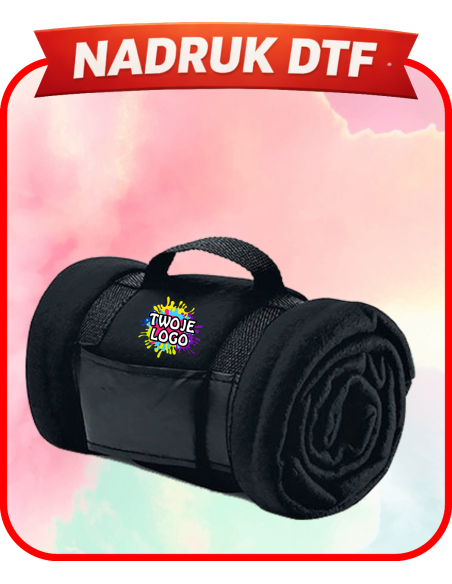 Koc polarowy z uchwytem firmowa PERSONALIZACJA NADRUK DTF Twoja grafika 10 SZT