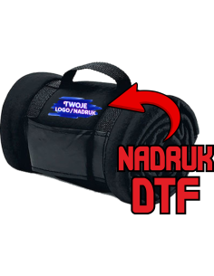 Koc polarowy z uchwytem ODZIEŻ REKLAMOWA NADRUK DTF Logo grafika 20sztuk