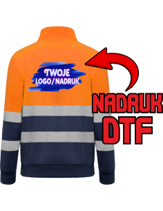 Bluza z półzamkiem firmowa PERSONALIZACJA NADRUK DTF Twoja grafika 10 SZT