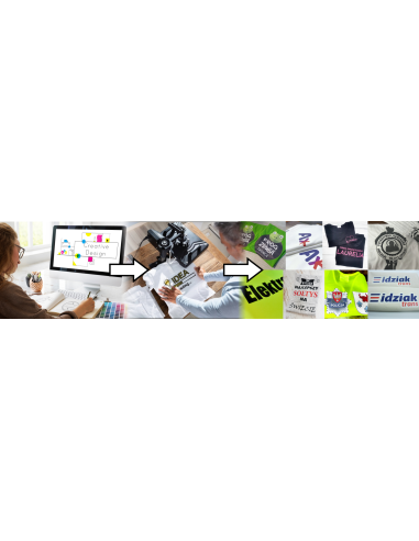 Tabard  odzież reklamowa DTF logo trwały nadruk pełny kolor