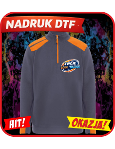 Bluza z zamkiem 1/2 odzież reklamowa DTF logo trwały nadruk pełny kolor