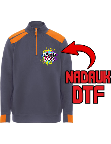 Bluza z zamkiem 1/2 ODZIEŻ REKLAMOWA NADRUK DTF Logo grafika 20sztuk