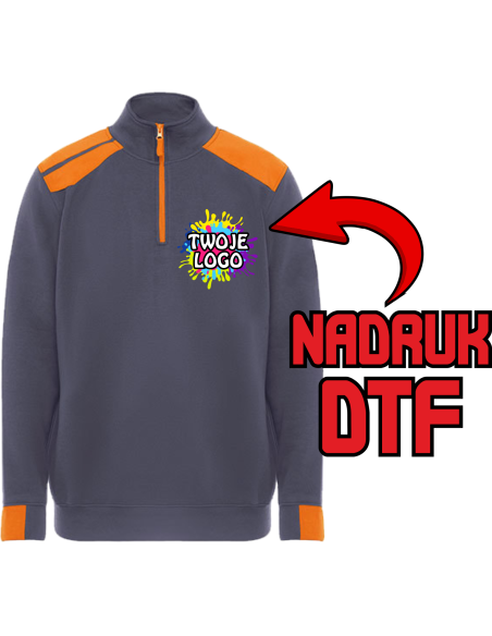 Bluza z zamkiem 1/2 ODZIEŻ REKLAMOWA NADRUK DTF Logo grafika 20sztuk