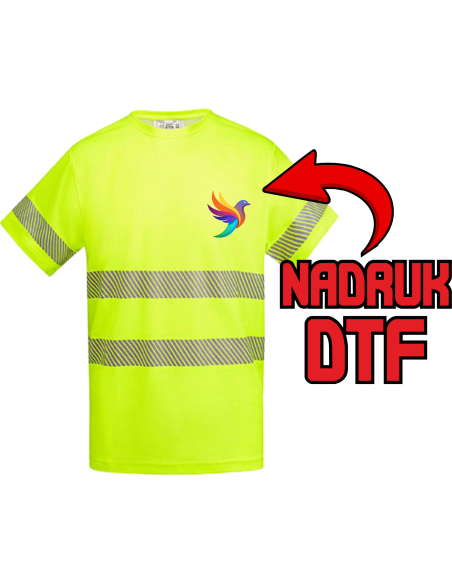 Odblaskowa koszulka ODZIEŻ REKLAMOWA NADRUK DTF Logo grafika 20sztuk