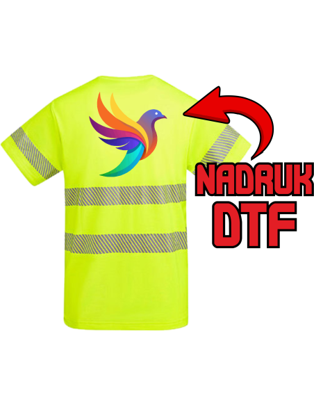 Odblaskowa koszulka ODZIEŻ REKLAMOWA NADRUK DTF Logo grafika 20sztuk