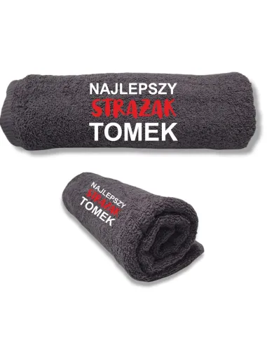 Duże Ręczniki z Twoim Haftem Prezent Strażaka z Haftem