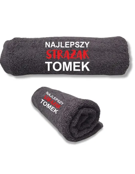 Duże Ręczniki z Twoim Haftem Prezent Strażaka z Haftem
