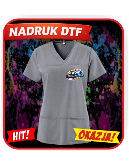 Tunika Dopasowana odzież reklamowa DTF logo trwały nadruk pełny kolor