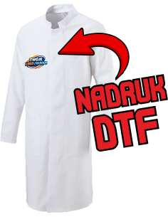 Damski Fartuchodzież reklamowa DTF logo trwały nadruk pełny kolor