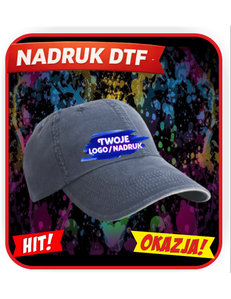Czapka z daszkiem odzież reklamowa DTF logo trwały nadruk pełny kolor