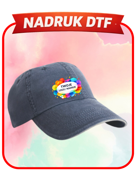 Czapka z daszkiem firmowa PERSONALIZACJA NADRUK DTF Twoja grafika 10 SZT