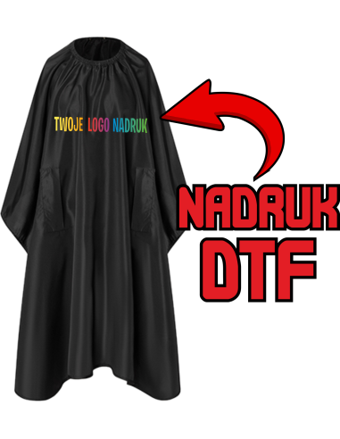 Peleryna fryzjerska ODZIEŻ REKLAMOWA NADRUK DTF Logo grafika 20sztuk