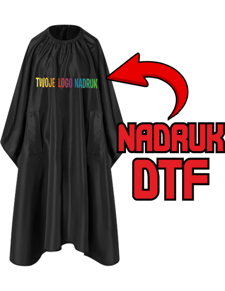 Peleryna fryzjerska ODZIEŻ REKLAMOWA NADRUK DTF Logo grafika 20sztuk