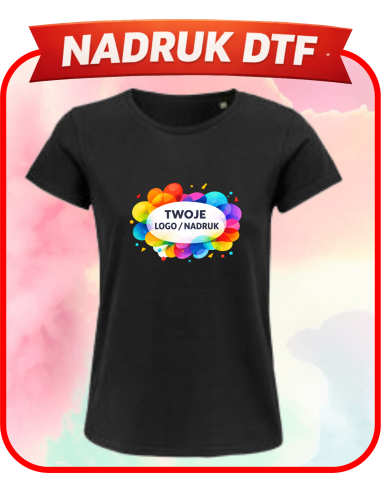 T-shirt z okrągłym dekoltem firmowa PERSONALIZACJA NADRUK DTF Twoja grafika 10 SZT
