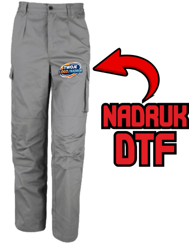 Spodnie robocze męskie ODZIEŻ REKLAMOWA NADRUK DTF Logo grafika 20sztuk