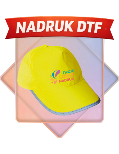 Czapka ostrzegawcza firmowa PERSONALIZACJA NADRUK DTF Twoja grafika 10 SZT