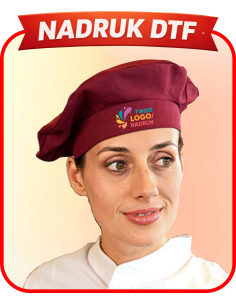 Beret kucharski firmowa PERSONALIZACJA NADRUK DTF Twoja grafika 10 SZT