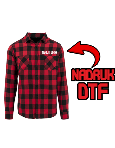 Koszula flanelowa firmowa PERSONALIZACJA NADRUK DTF Twoja grafika 10 SZT