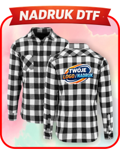 Koszula flanelowa ODZIEŻ REKLAMOWA NADRUK DTF Logo grafika 20sztuk