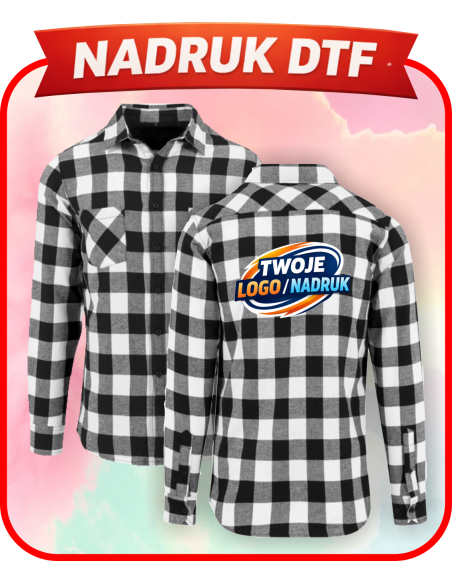 Koszula flanelowa ODZIEŻ REKLAMOWA NADRUK DTF Logo grafika 20sztuk